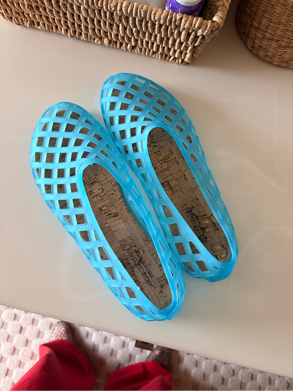 Women's Aqua Lattice Slip-On Flats